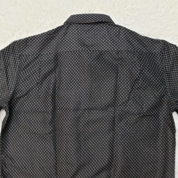 Daniel K Mens Tailored Fit Shirt XL Short Slv Button Up Black Pocket NEW - Picture 7 of 10